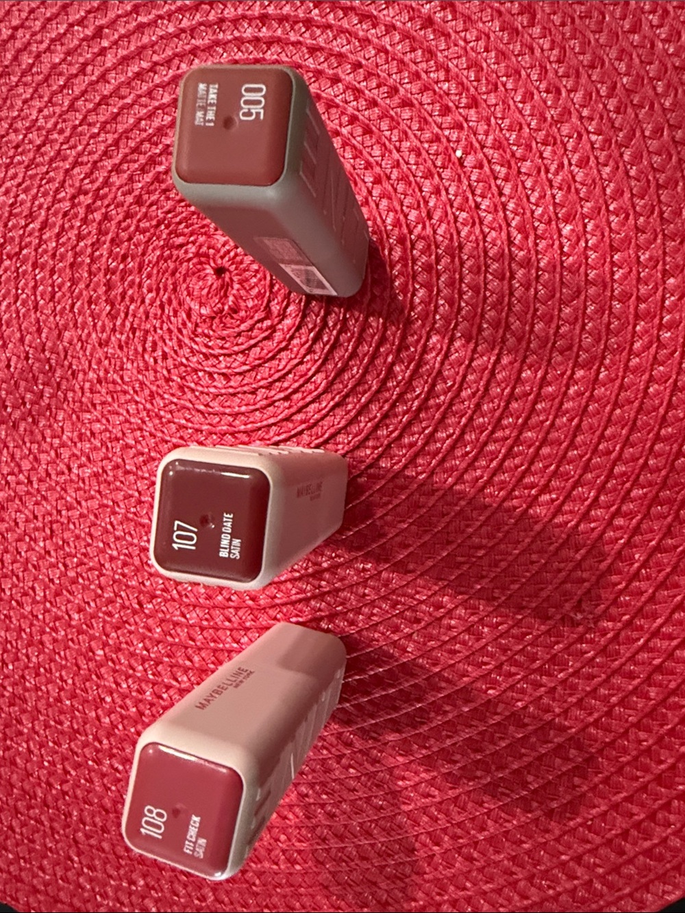 Maybelline Lipstick Trio in 005, 107, 108 - Warm Rose & Mauve Tones